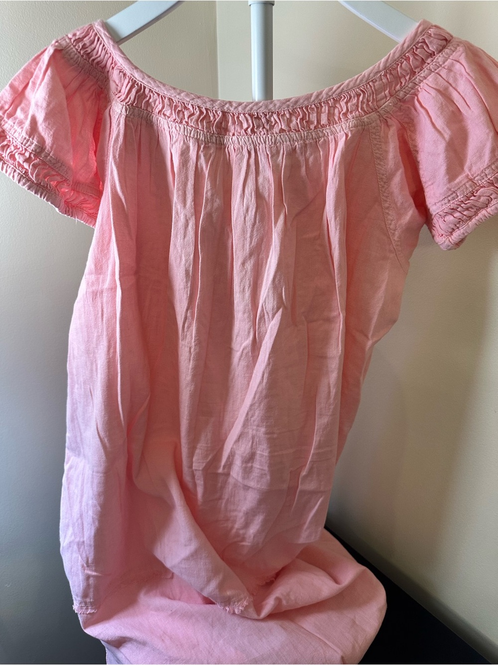 We The Free by Free People Pink Long Pintucked Ruffle Front Tunic Top NWT Sz L - Picture 13 of 15